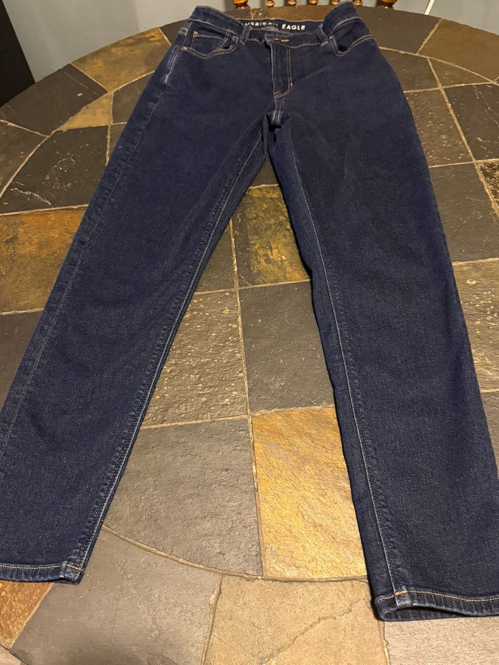 American Eagle Outfitters Women's Dark Navy Straight Leg Jeans